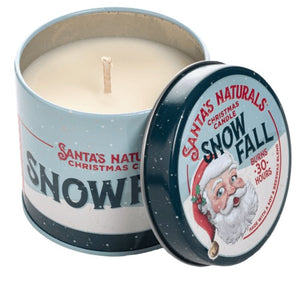 Snowfall Mini Santa Tin Candle