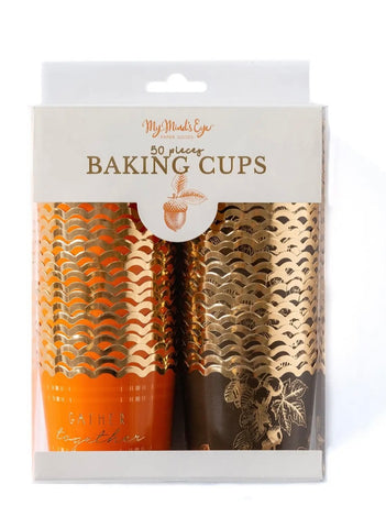 Thanksgiving Foil-Stamped Baking Cups (50)