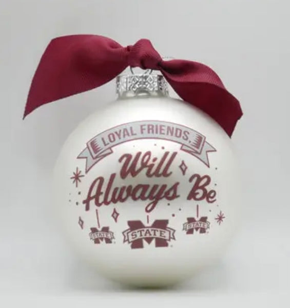 Miss State Mascot Glass Ball Ornament