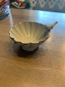 Pewter bird bowl