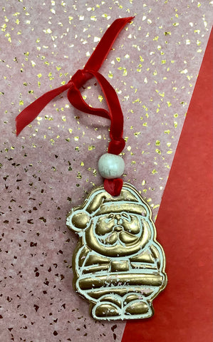 Handmade Clay Santa Ornament