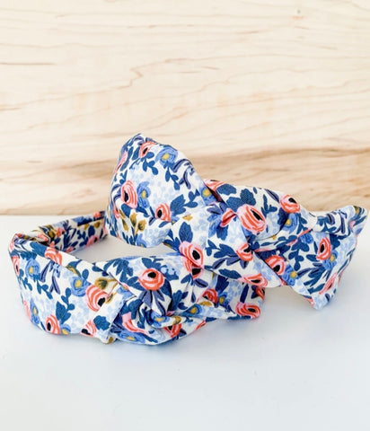 Periwinkle Floral Knotted Headband