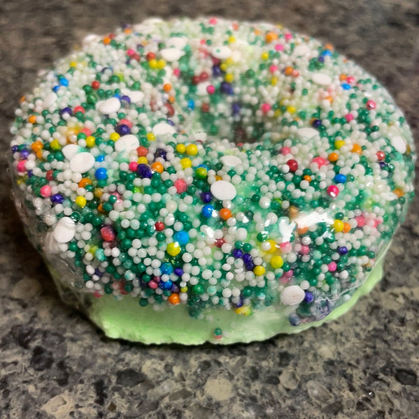 Green donut bath bomb