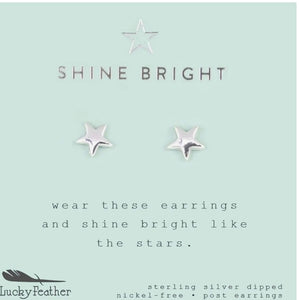 Shine Bright Silver Star Studs