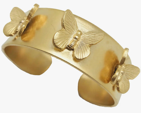 Susan Shaw Gold Butterfly Cuff Bracelet (2361g)