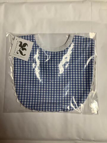 Light blue gingham bib