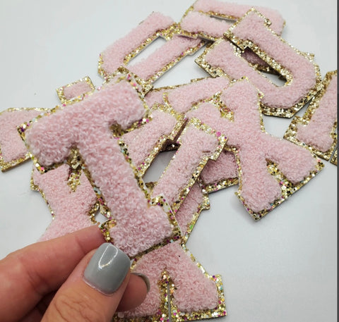 Light Pink Chenille Letter Patch