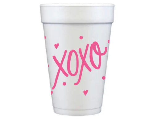 XOXO Pink foam cup set of 12
