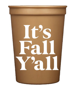 It’s Fall Y’all Gold Plastic Stadium Cups (Set of 6)
