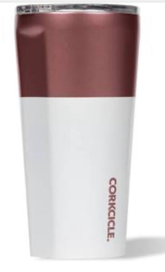Rose gold and white Corkcicle 16oz
