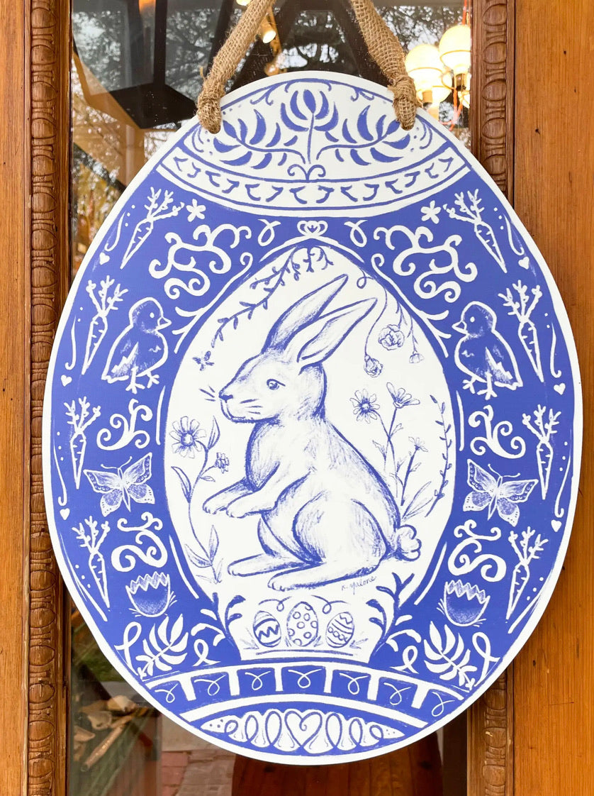 Minimum Chinoiserie Easter Egg Door Hanger