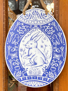 Minimum Chinoiserie Easter Egg Door Hanger