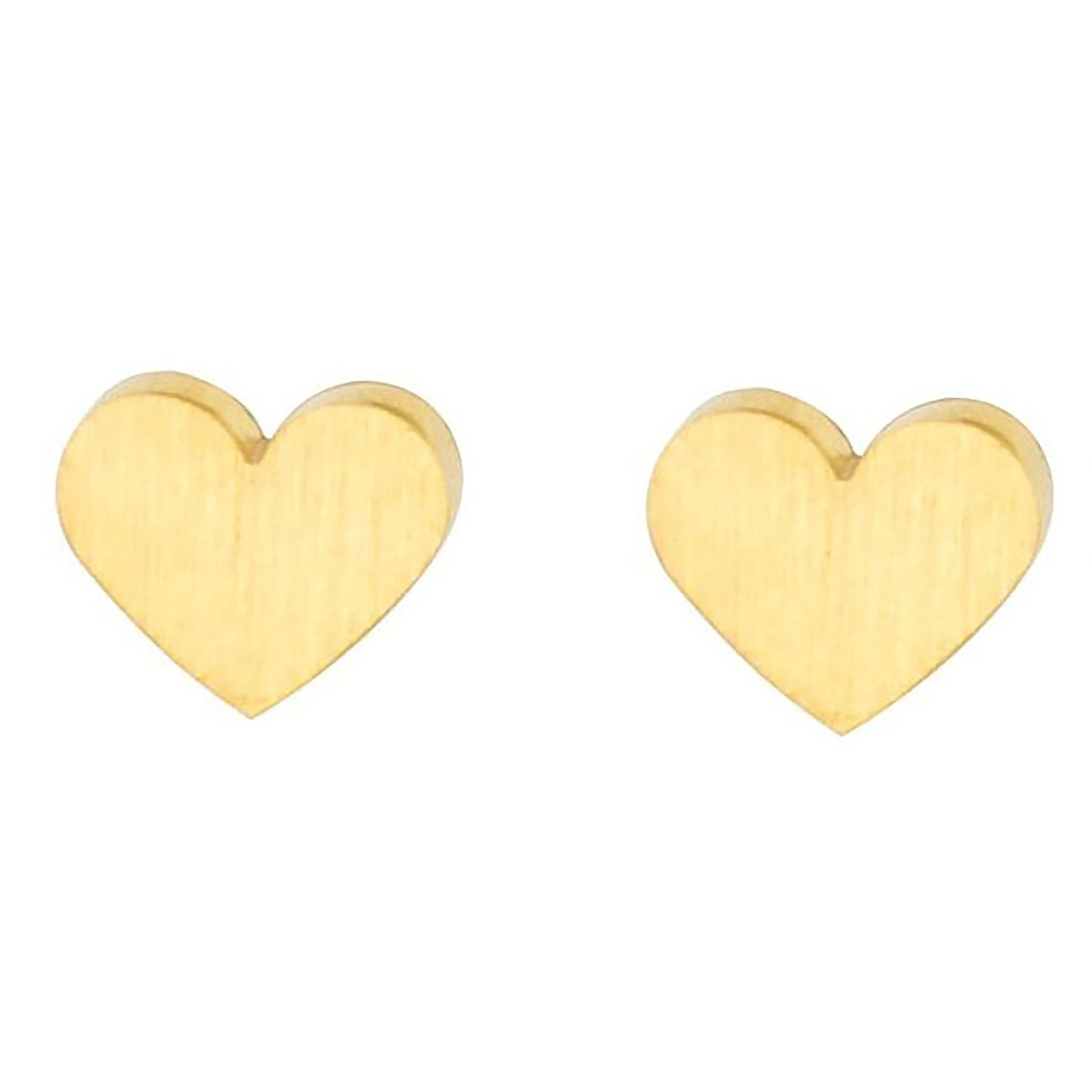 Hypoallergenic Gold Heart Studs