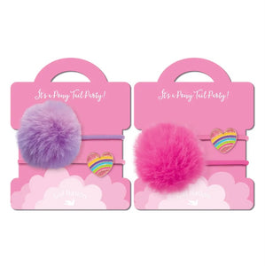 Girl Nation Rainbow/Pom-Pom Ponytail Holder