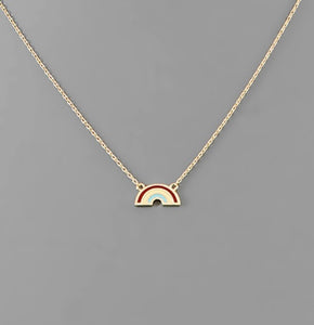 Tiny Enamel Rainbow Necklace