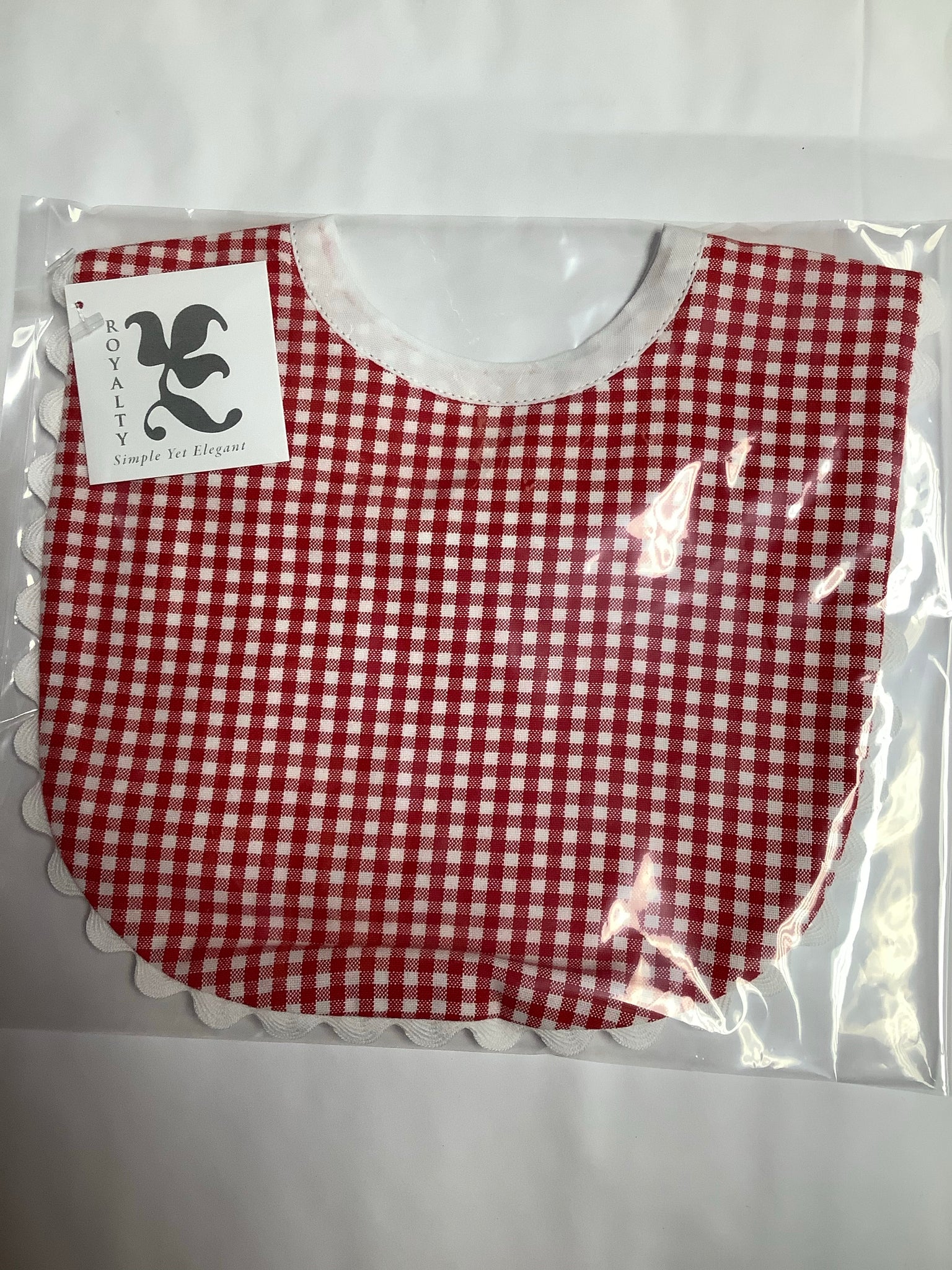 Red gingham bib