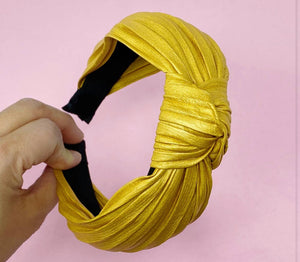 Mustard pleated headband