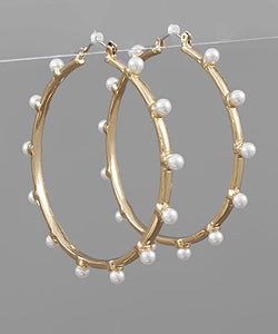 Gold and Pearl Hoops