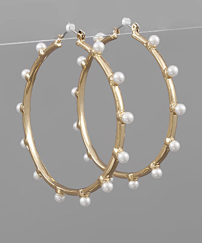 Gold and Pearl Hoops