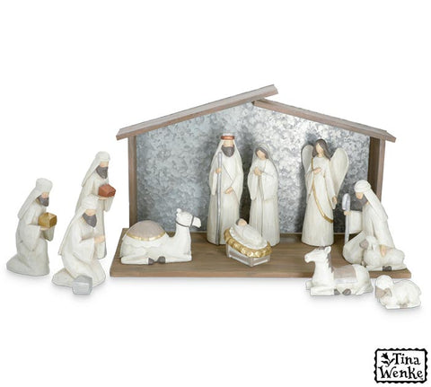 11 Piece Nativity with Crèche