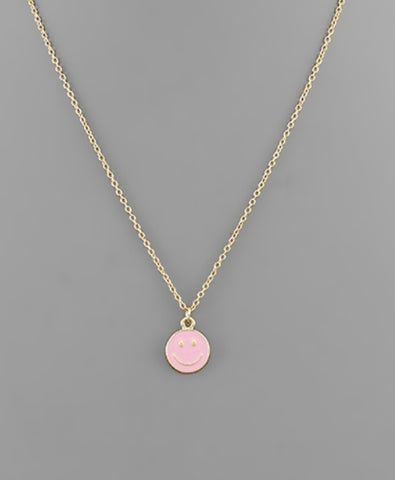 Pink Smiley Face Necklace
