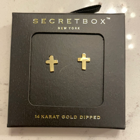 Gold cross studs