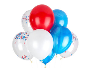 Red, white, blue balloon set