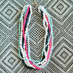 Navy and Pink Layered Necklace