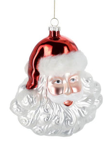 Large glass Santa head ornament