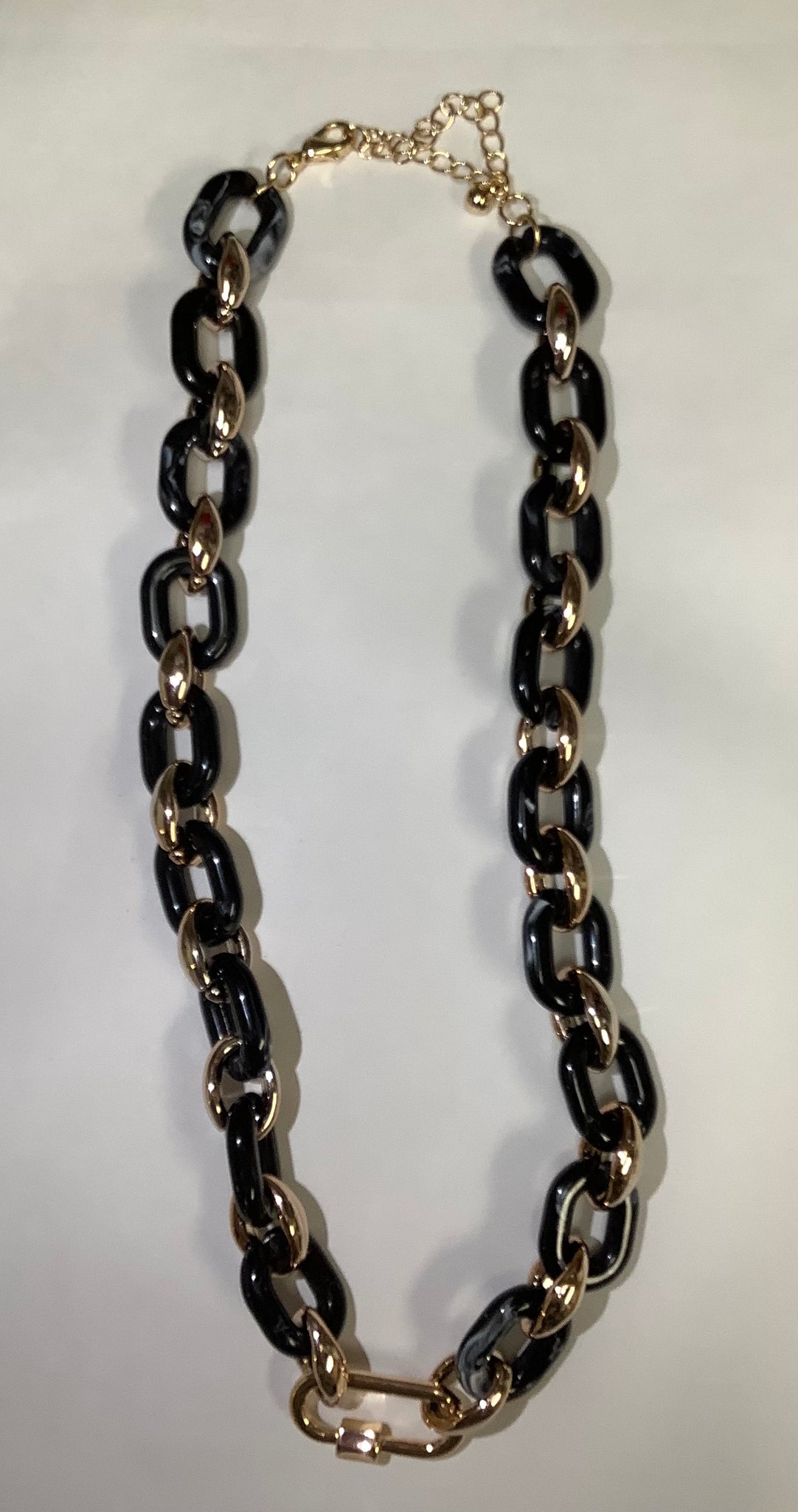 Black and Gold Chain Link Necklace