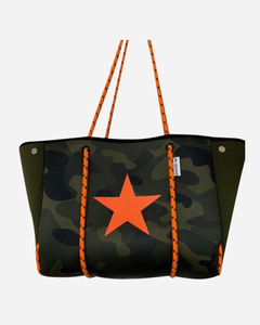 Ah-dorned- Orange Ropes & Star Neoprene Bag
