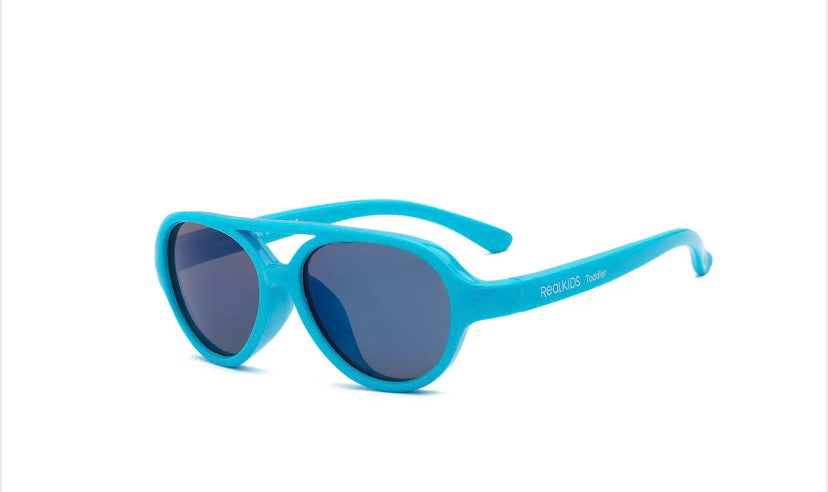 Neon Blue Sky Flexible Frame Sunglasses for Kids 4+