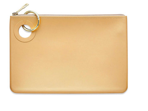 Gold large oventure silicone pouch