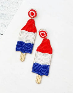 Patriotic Popsicle Dangle Earrings