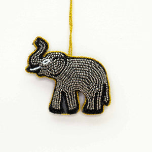 Beaded Elephant Ornament