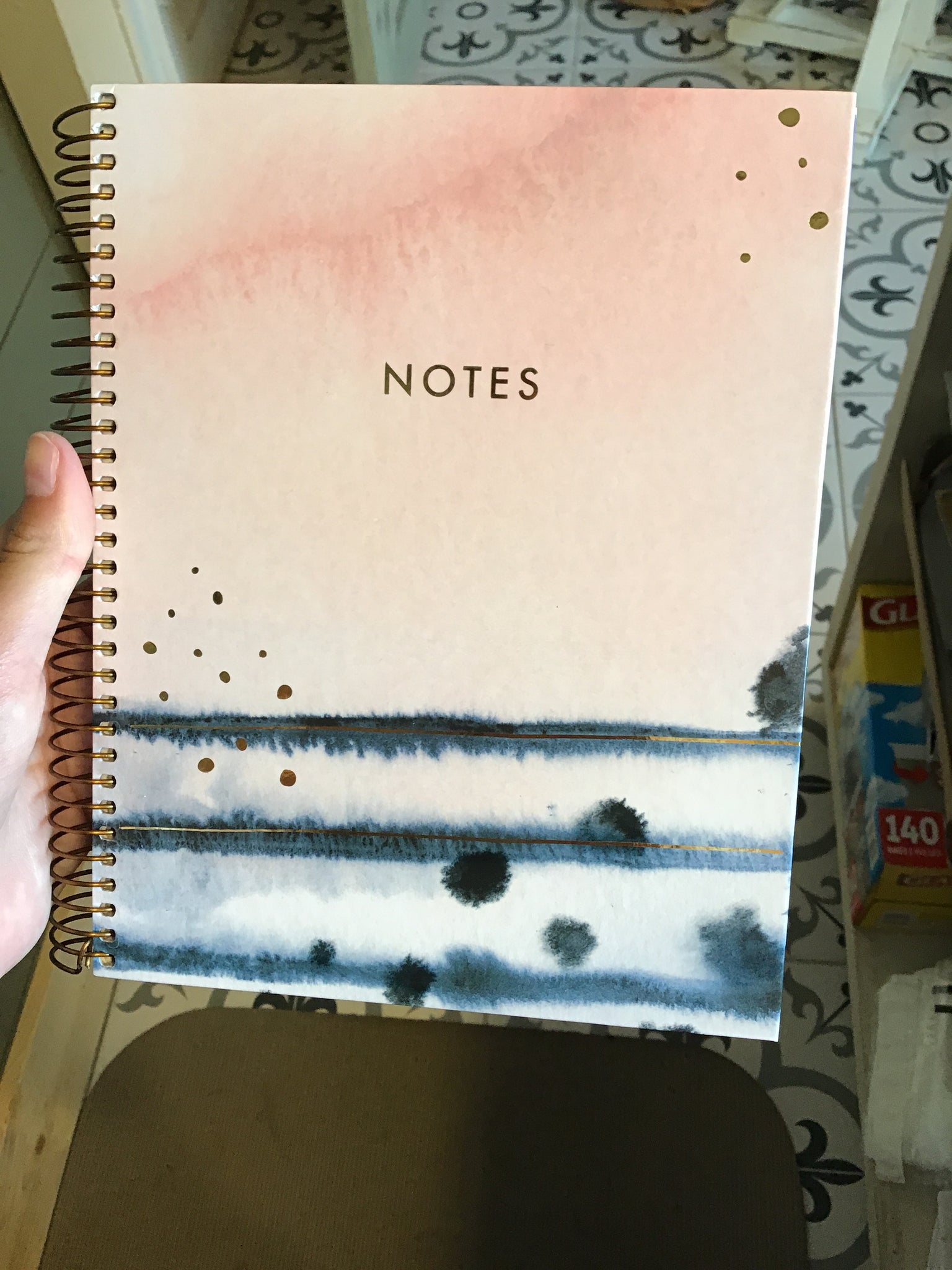 Notes notebook paper source- indigo marble