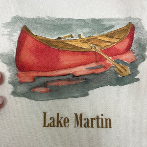 Lake Martin canoe tea towel