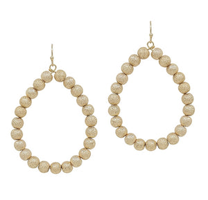 Gold Beads Teardrop Earrings