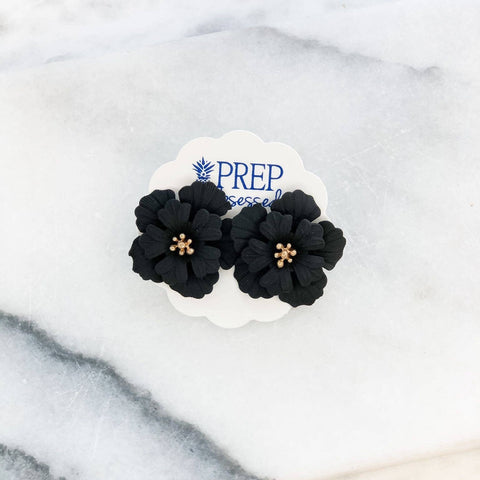 Black Flower Earrings