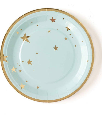 Baby blue star plates 9”