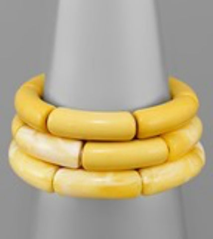 Yellow Resin Stretch Bracelet