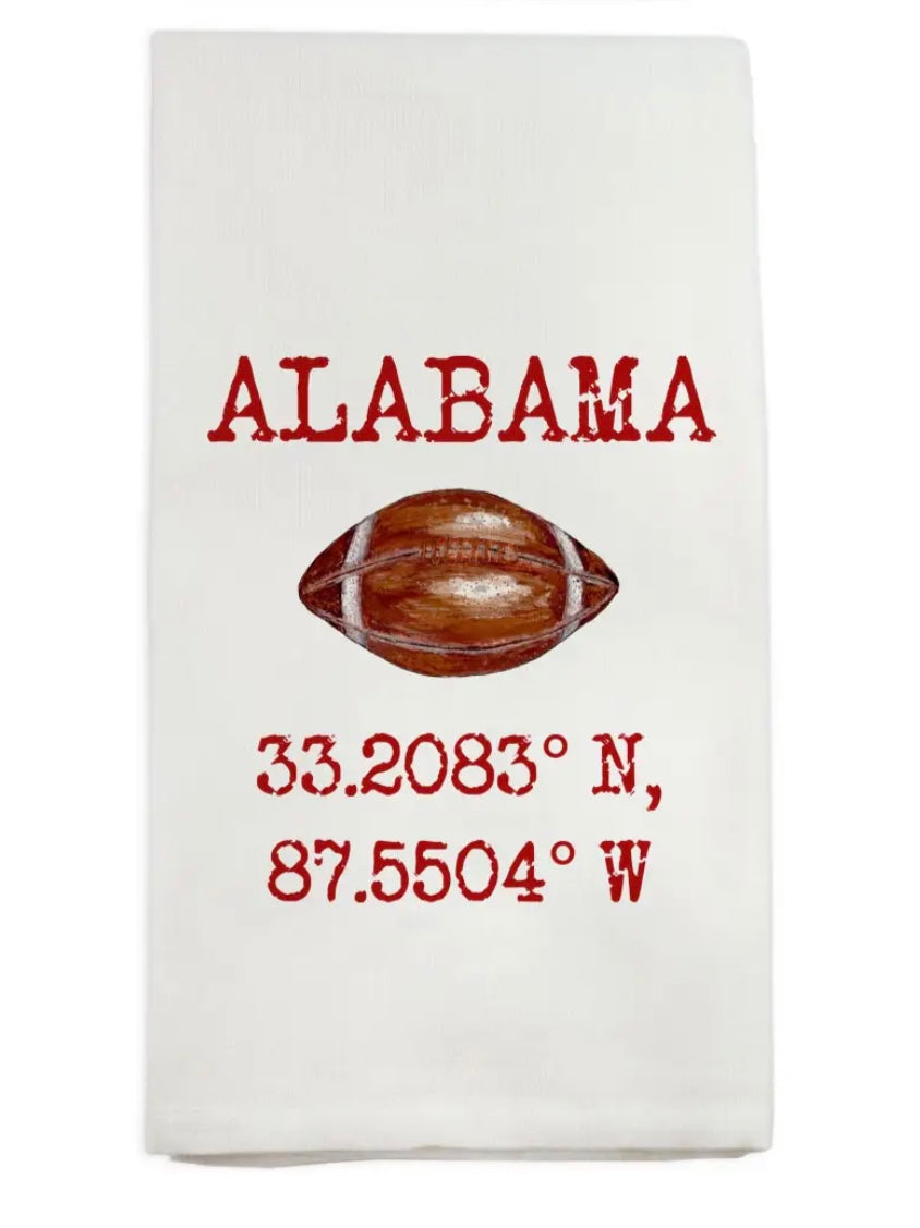 Alabama Football Coordinates Towel