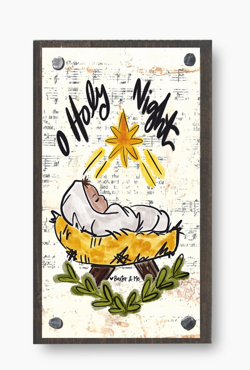 O Holy Night (Baby) Wood Block