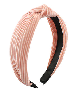 Pink Satin Pleat Headband