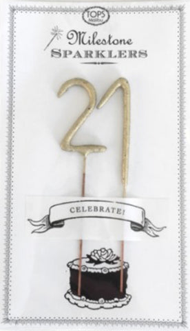 “21” tops milestone sparkler candle set