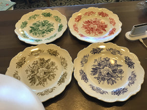 Scalloped floral plates- melamine