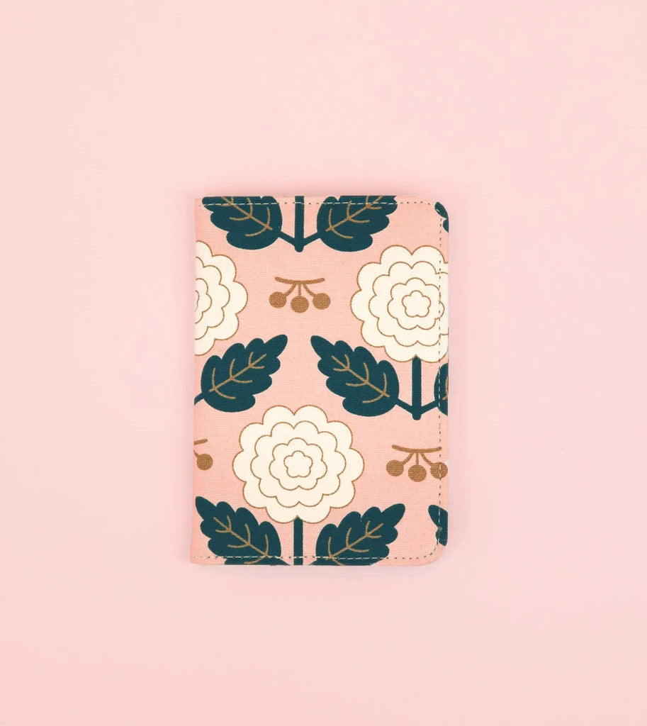 Pink and White Floral Passport Holder