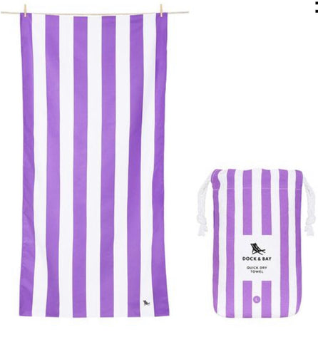 Dock & Bay stripe Cabana Towel - Brighton Purple
