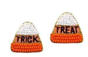 Trick or Treat Candy Corn Beaded Earrings