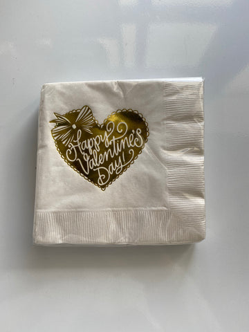 Happy Valentines Day Foil Cocktail Napkin